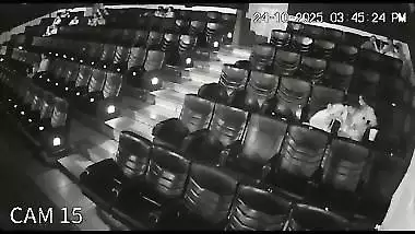 Blowjob in cinema theatre by horny girlfriend