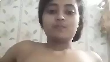Sexy Bengali girl topless selfie video making