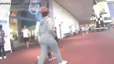 Curvy indian lady in tight grey sweats 720p