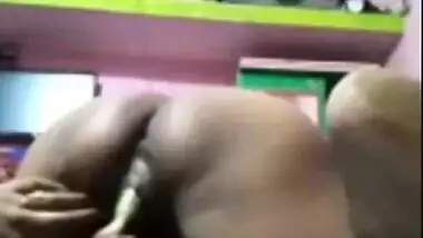 Dick hungry Indian wife dildoing her horny pussy