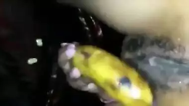 Banana Fuck on cam by desi bbw