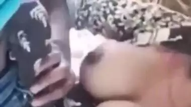 Big boobs GF giving blowjob outdoors