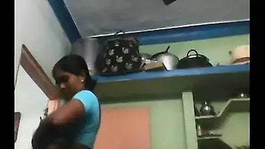 Indian Tamil aunty exposing boobs to owner’s son