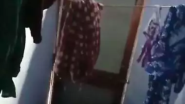 Spying Indian college girl in bathroom