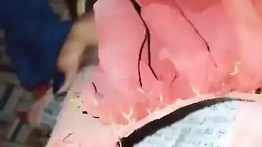 Desi housewife giving handjob lying on cot