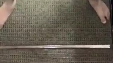 Playing with my uncut desi cock in front of mirror