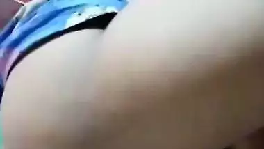 Young girl hairy pussy fingering in standing state