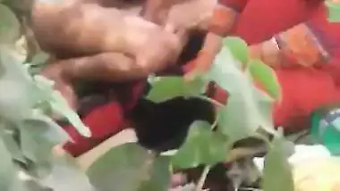 The farmer fucks a laborer on the far in front of his wife