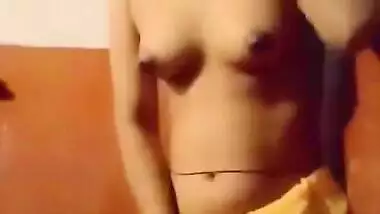 Unsatisfied young girl masturbating her pussy very hard