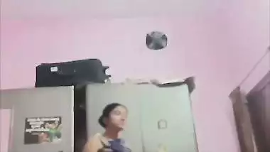 Sister changing dress caught on camera by brother