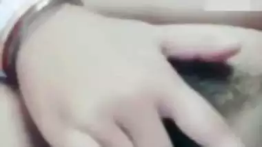 Huge tits Indian girlfriend fingering horny pussy