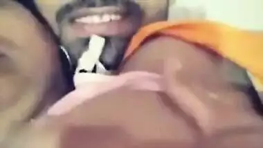 Indian uncovers her full XXX tits for sex partner who touches them