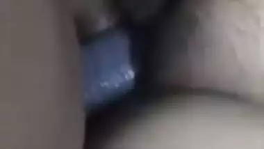 Ex-lover fucking busty wife pussy with condom dick