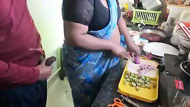 Horny owner jerking dick infront of Bengali maid
