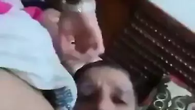 Old man playing with big boobs of daughter in law