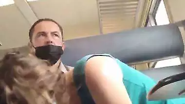 Hot awaiting her bus